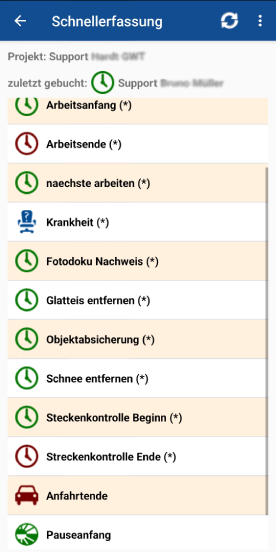 Vordefinierte Winterdienst-Tätigkeiten am Objekt